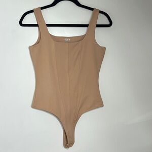 SO Sz M Nude Thing Bottom Snap Body Suit